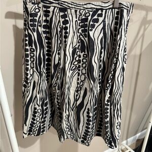 Kenar Black and White Abstract A-Line Skirt